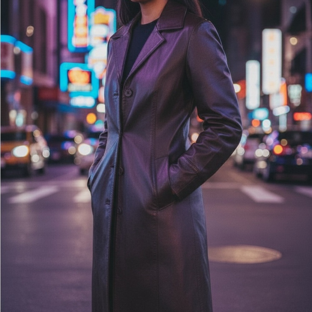 Elegant Black Women's Duster - full length